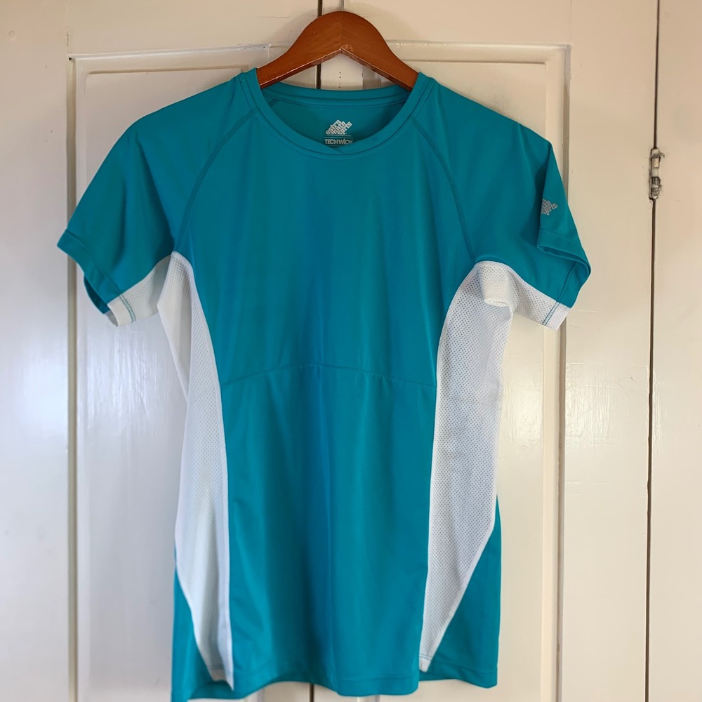 EMS Eastern Mountain Sports Techwick Teal Athletic Top Womens Small Gorpcore